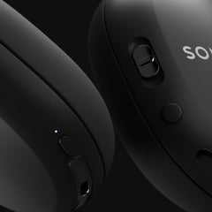 Closeup detail of the controls on Sonos Ace Ultra in Black