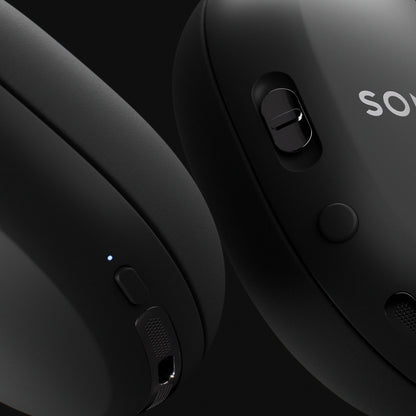 Closeup detail of the controls on Sonos Ace Ultra in Black
