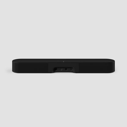 Sonos Beam Gen 2 soundbar in black back view with sleek design